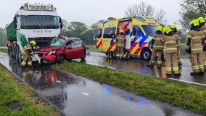 Zwaar ongeval door hevige regenval