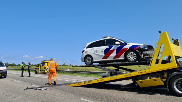 Aanrijding twee politieauto’s N250 Den Helder
