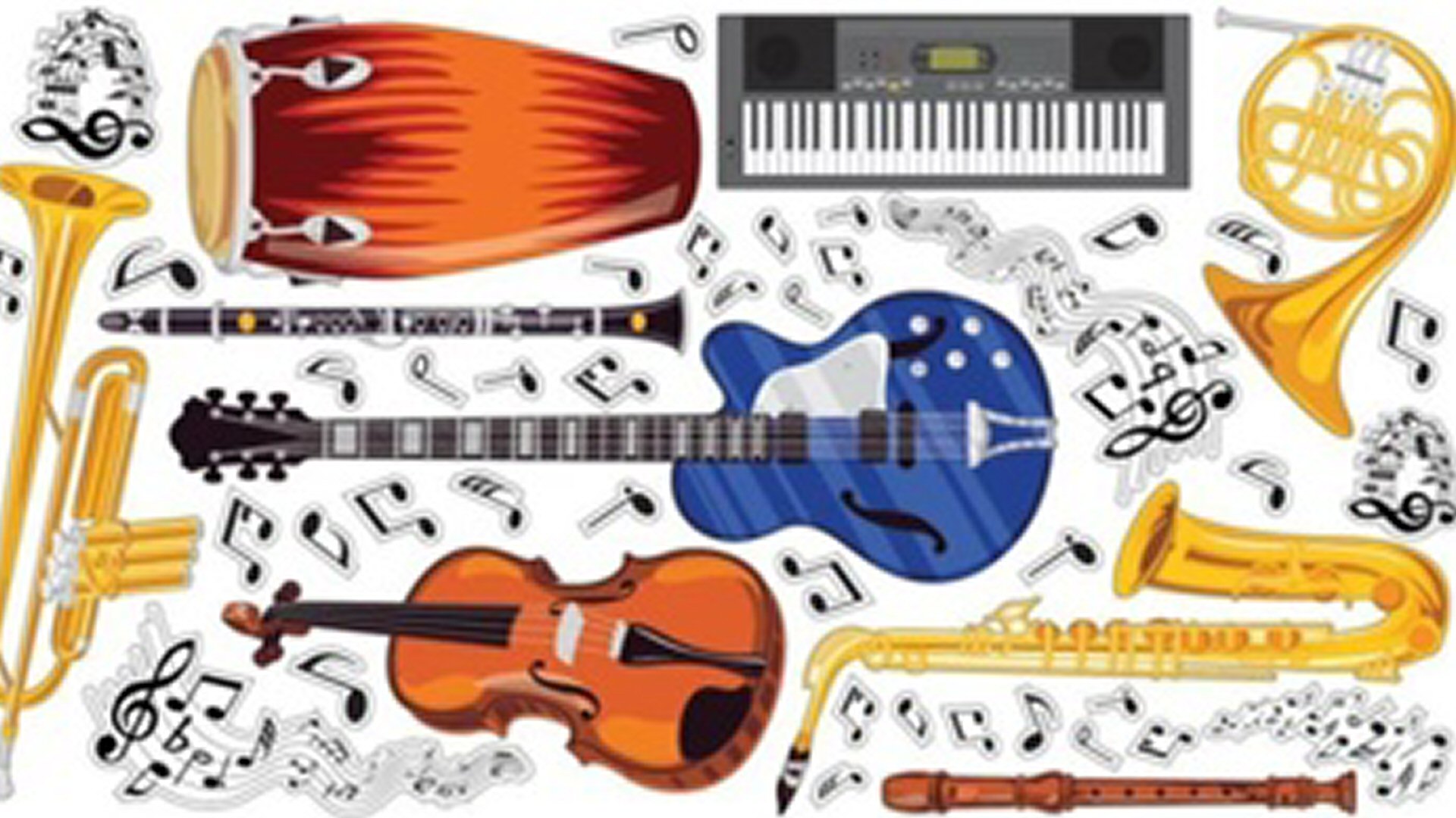 Kinderen leren de basis van muziek