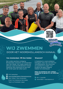 8 zwemmers trotseren Noordhollandsch Kanaal voor goede doel