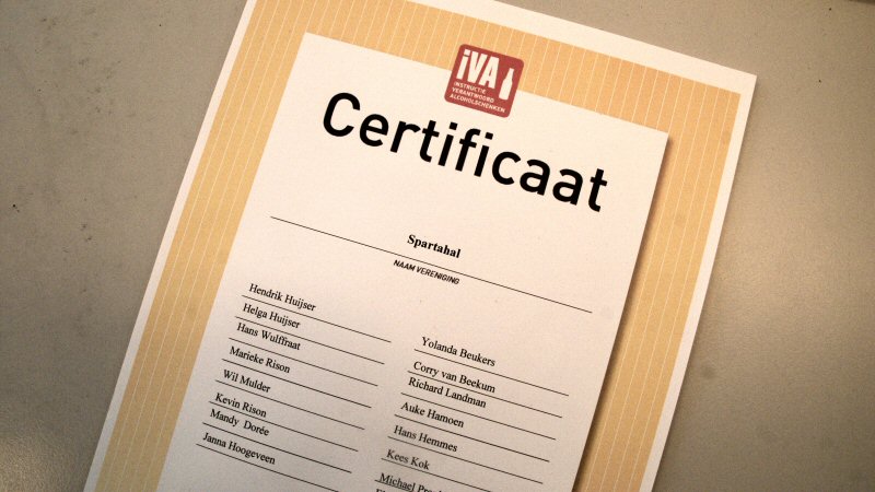 Certificaat voor Spartahal