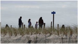 Bankjes voor strandopgang Petten