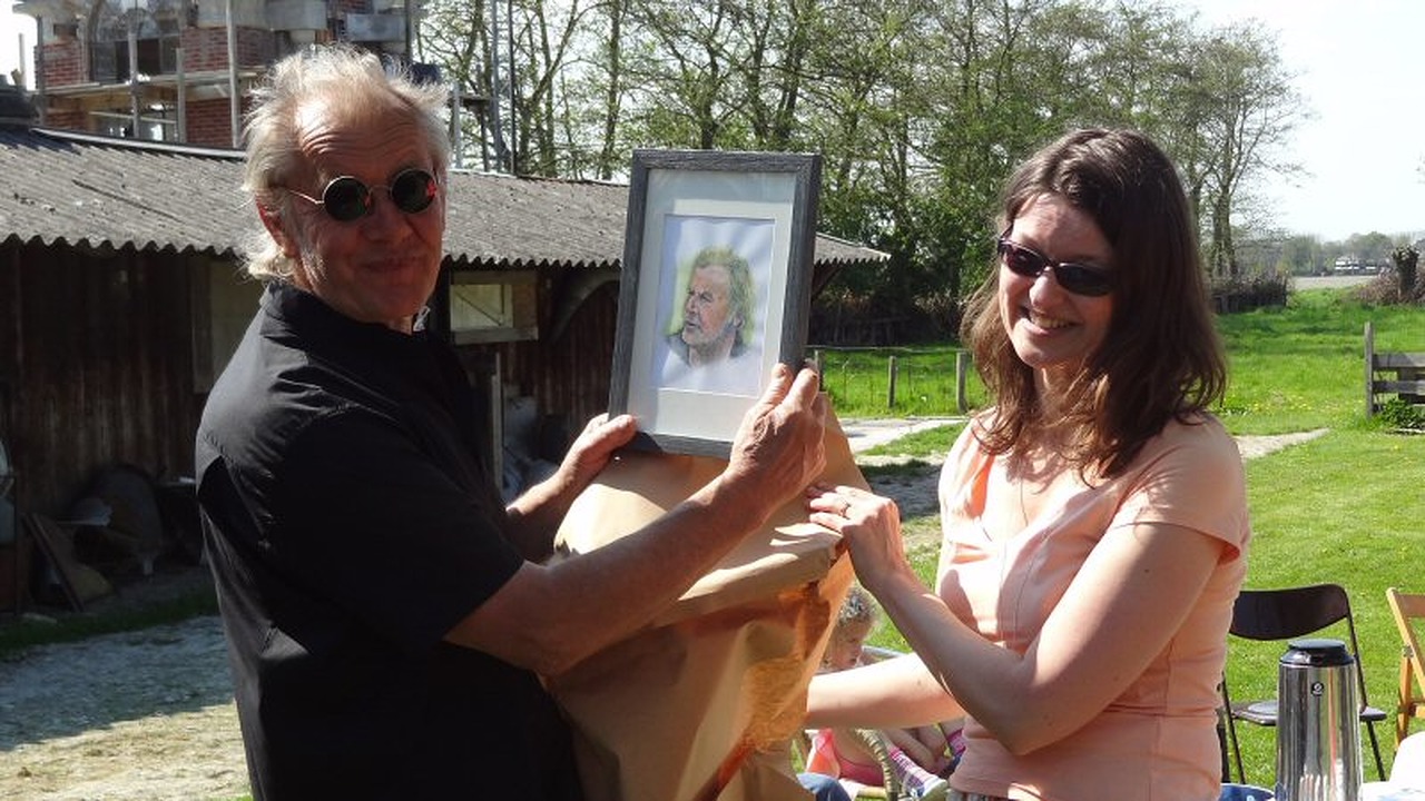 Ger Leegwater werd verrast met een portret