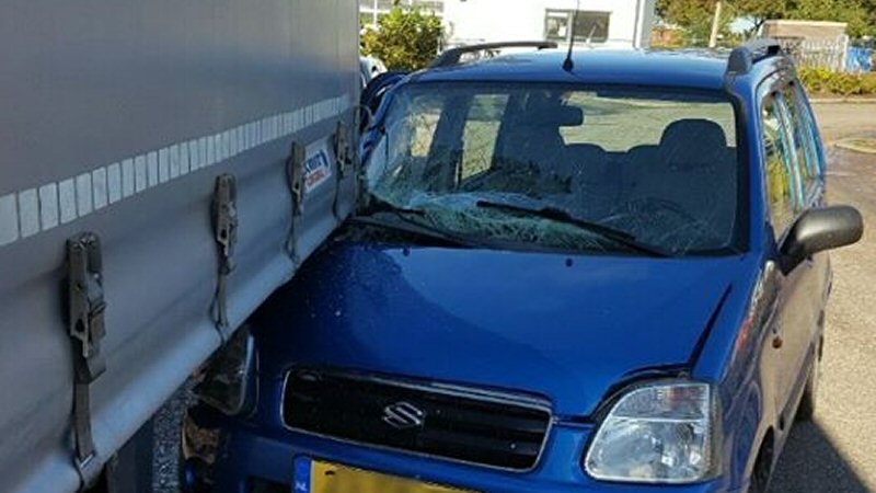Aanrijding door laagstaande zon