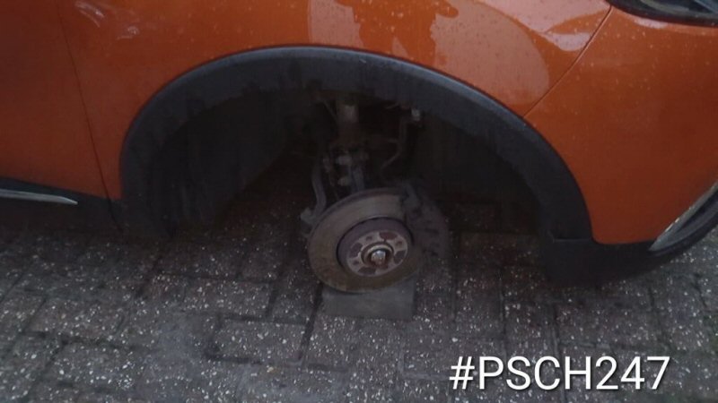 Dat is pech, wielen weg