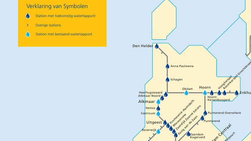 Gratis watertappen op stations in NH
