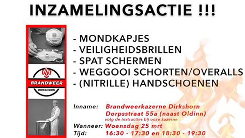 Brandweer Dirkshorn houdt inzamelactie
