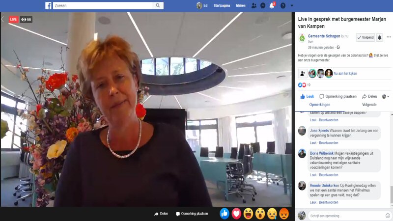 Vragen aan burgemeester via Facebook