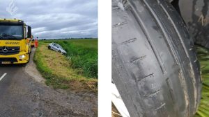 Auto in sloot, bestuurder met schrik vrij