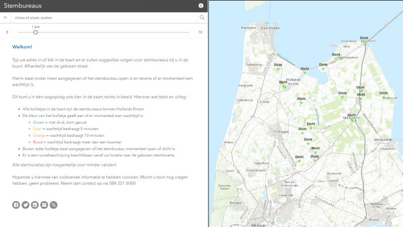 Druktemeter voor stembureaus in Hollands Kroon
