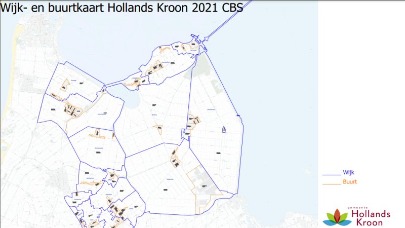 Nieuwe wijk- en buurtindeling Hollands Kroon