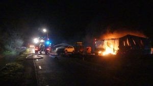 Brand in schuur bij Haringhuizen