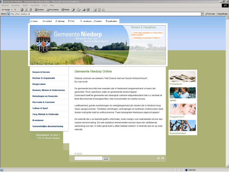 Gemeente Niedorp komt met nieuwe website