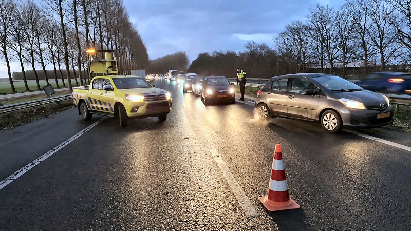 A7 dicht door gladheid