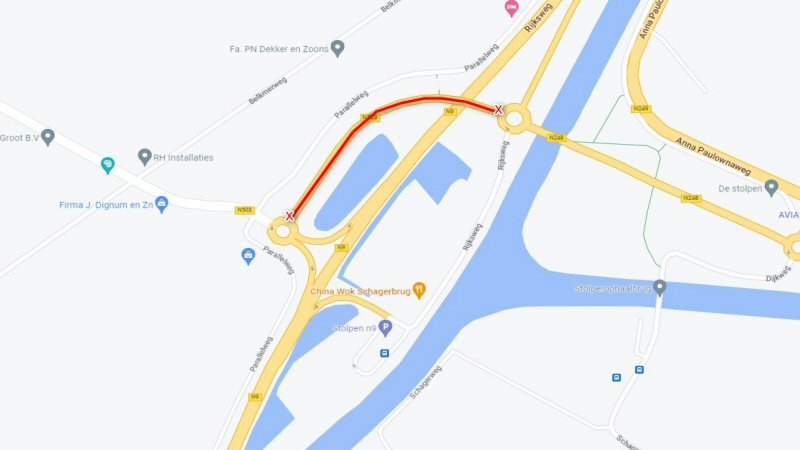 Verbindingsweg N503 een paar dagen dicht