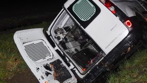 Automobilist rijdt greppel in met drie puppy’s en wordt opgepakt voor drugsgebruik