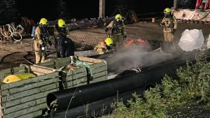 Brand in haven Den Oever