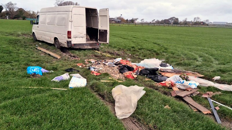 Inbrekers stranden in het weiland