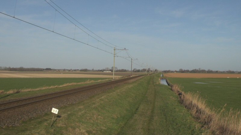 Fietspad langs spoorlijn bij de Keins