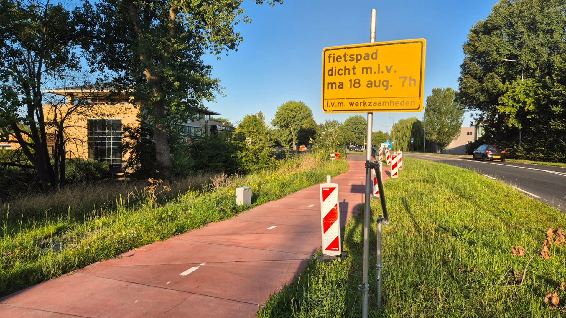 Fietspad Zuiderweg opnieuw gesloten (update)