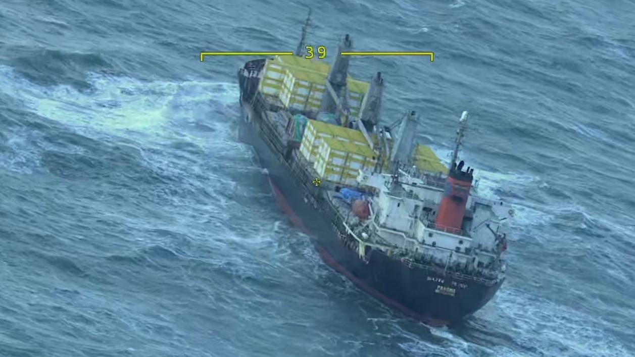 Vrachtschip verloor lading op de Noordzee
