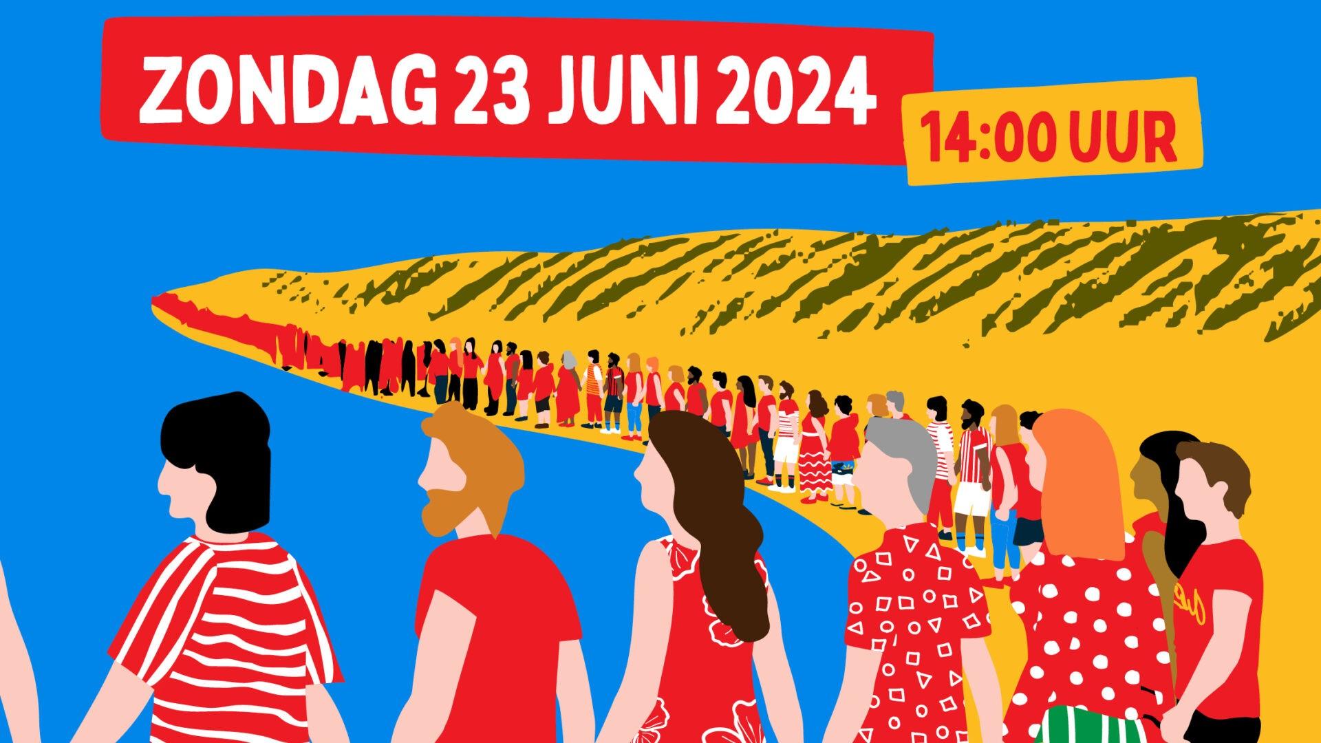 Nederlandse kustlijn op 23 juni decor van The Climate Chain