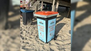 Statiegeldcontainer KNRM Petten leeggeroofd