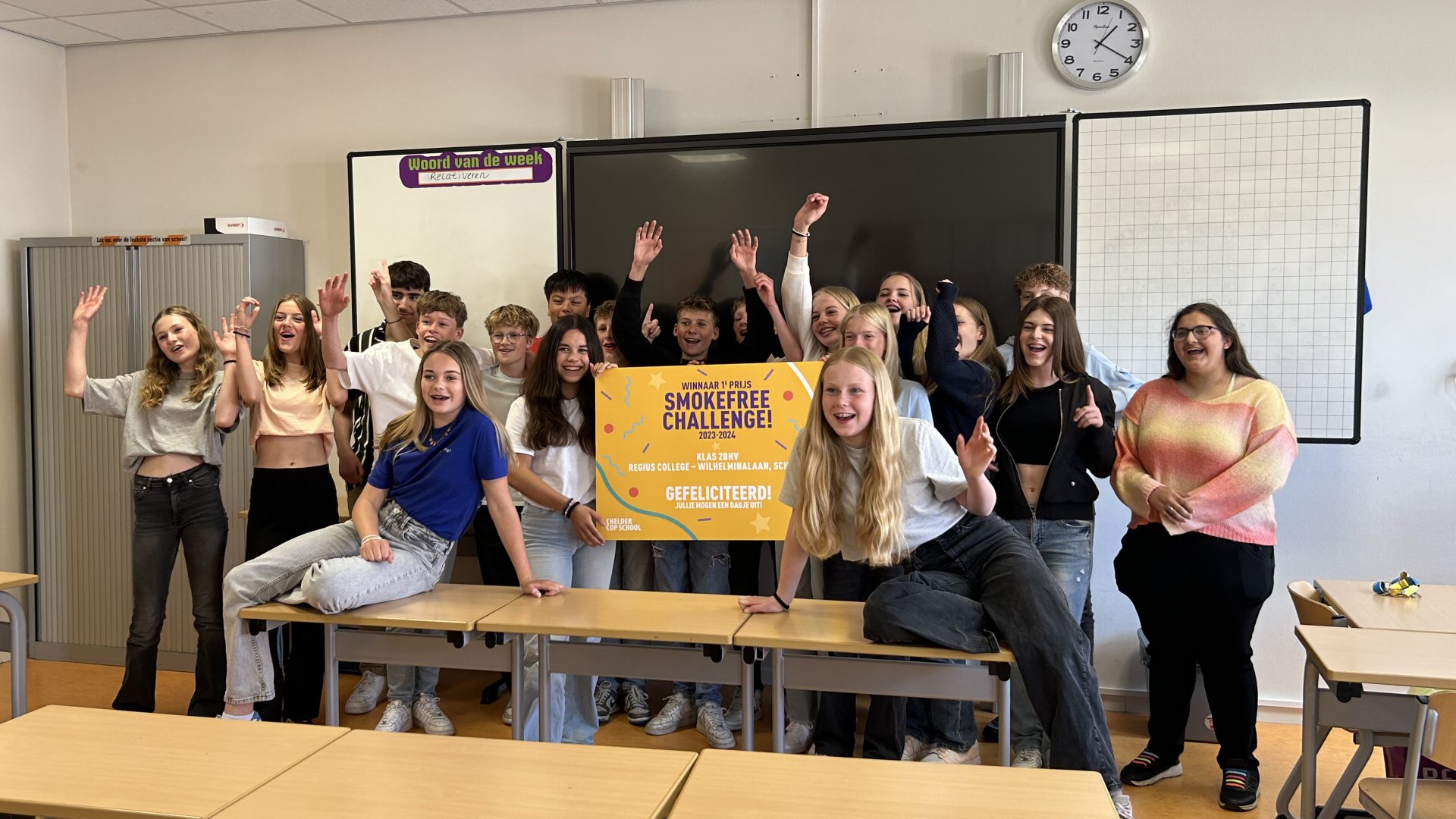 Klas 2BHV wint 25e editie Smokefree Challenge