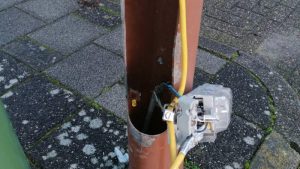 Stroomdief aan de Frits Bongenaarstraat