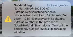 NL Alert Noord-Holland: blijf binnen!