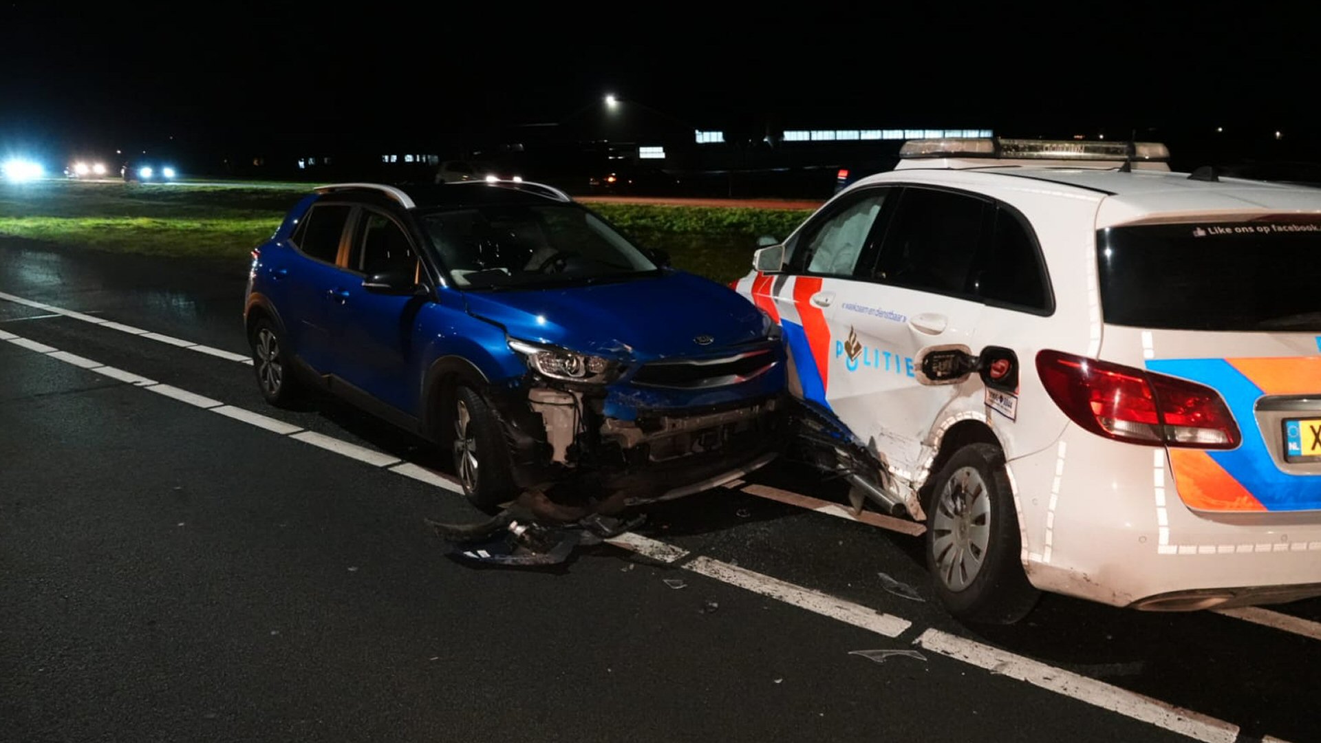 Ongeval met politieauto op N9