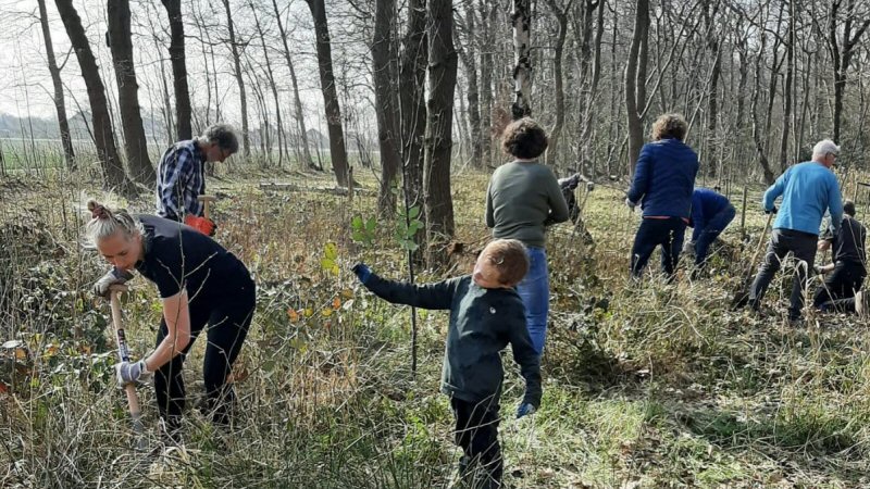 Handen uit de mouwen in Bos der Omarming