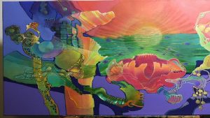 Kunstexpositie in bibliotheek van Tuitjenhorn