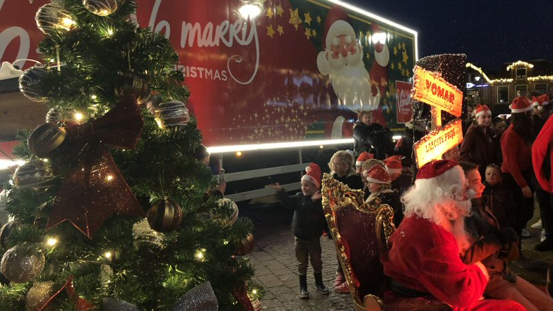 Vomar Kersttruck met Kerstman was in Schagen