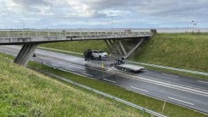Vele regen zorgt voor wateroverlast op N99