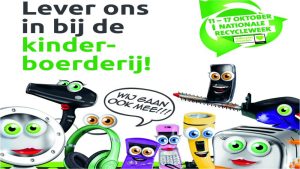 Wecycle bij kinderboerderij voor voorleesboek
