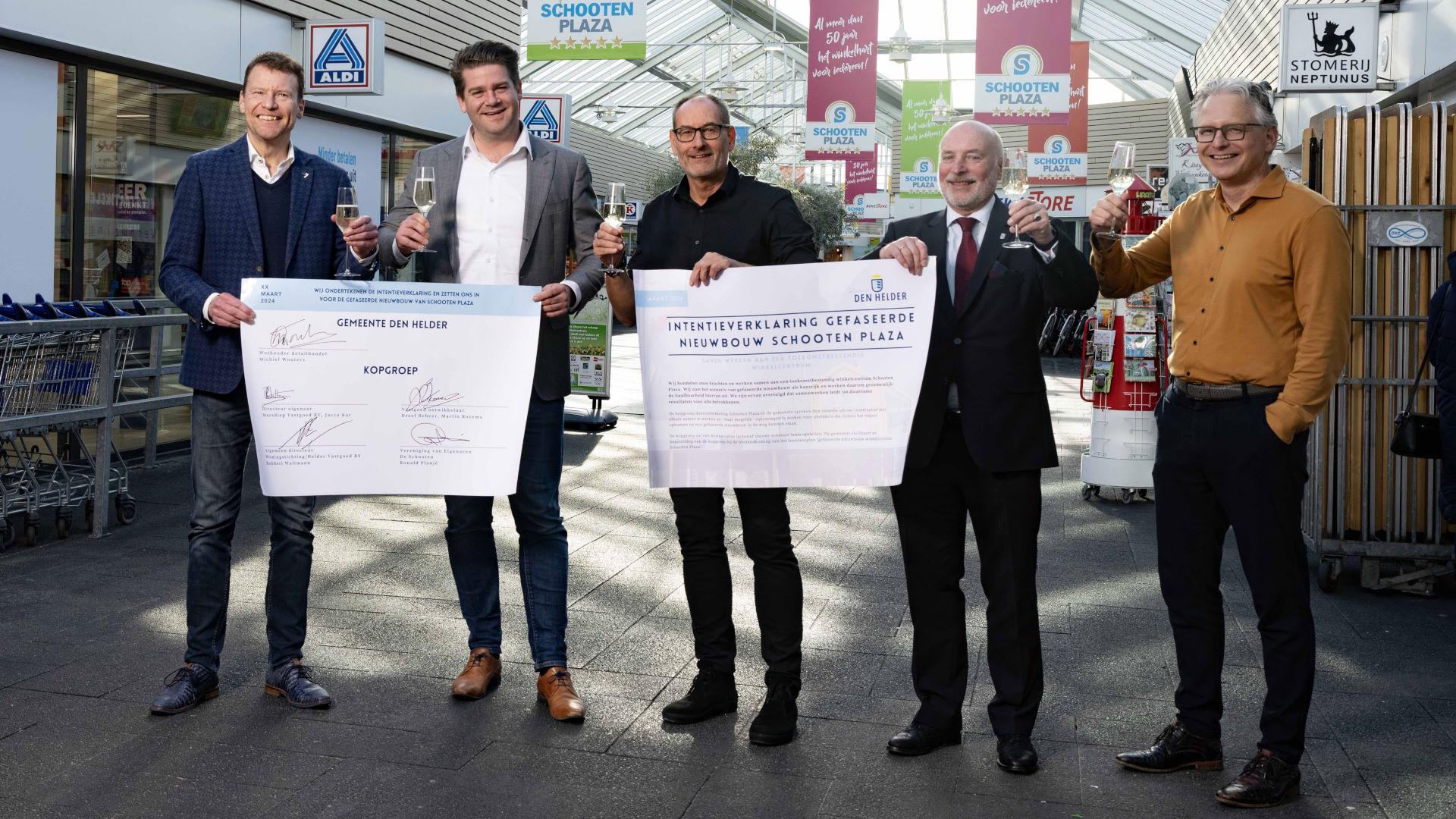 Intentie doorontwikkeling Schooten Plaza ondertekend
