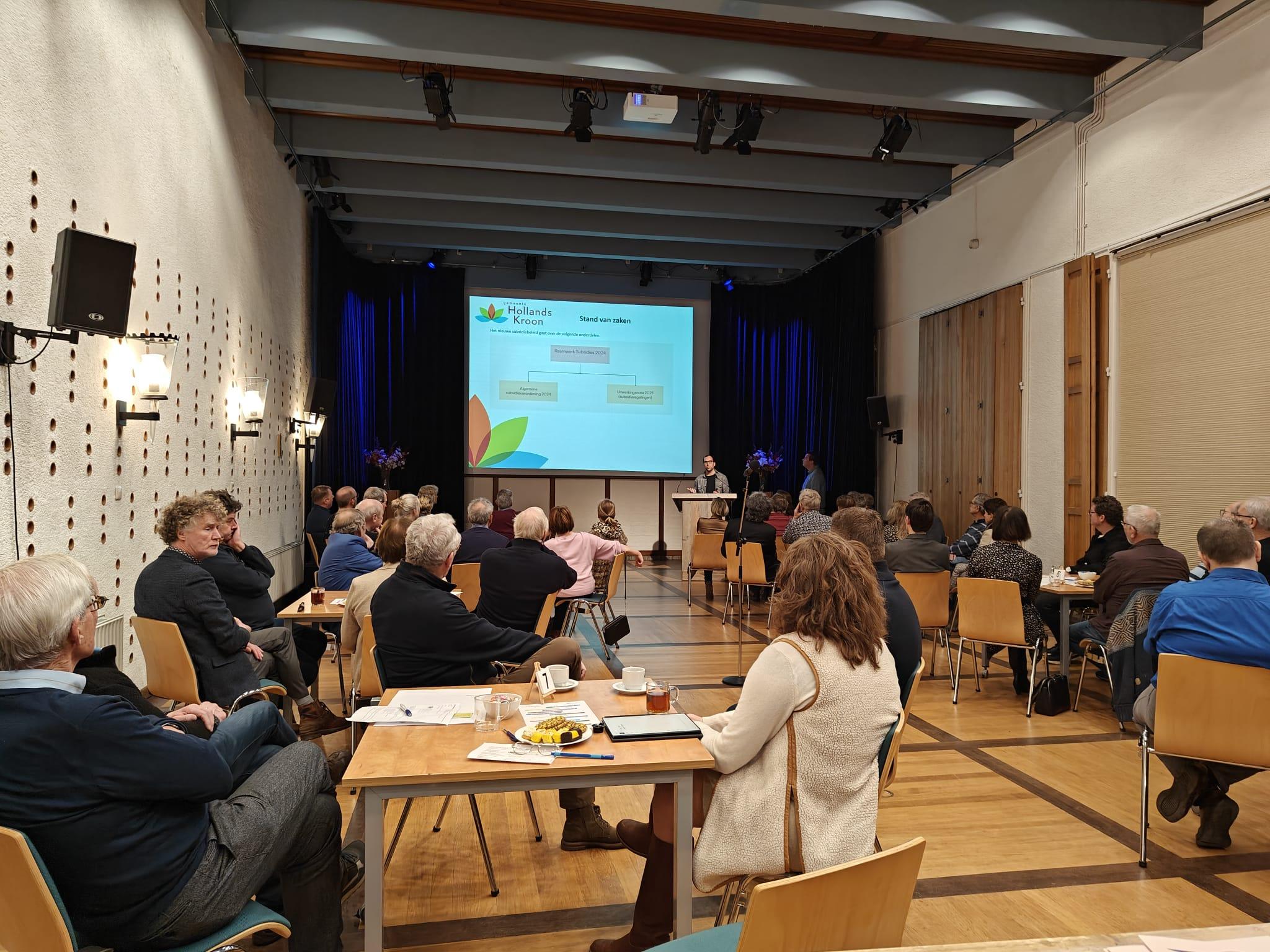 Gemeenteraad Hollands Kroon praat met Subsidiepartners over het beleid