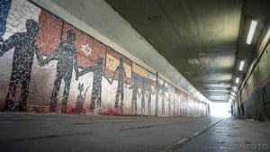 Mozaïek tunneltje weg door waterprobleem
