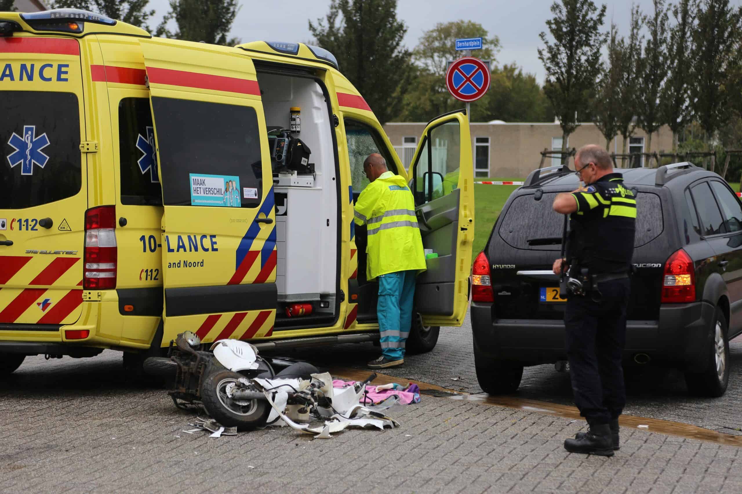 Scooterrijdster gewond bij ongeval