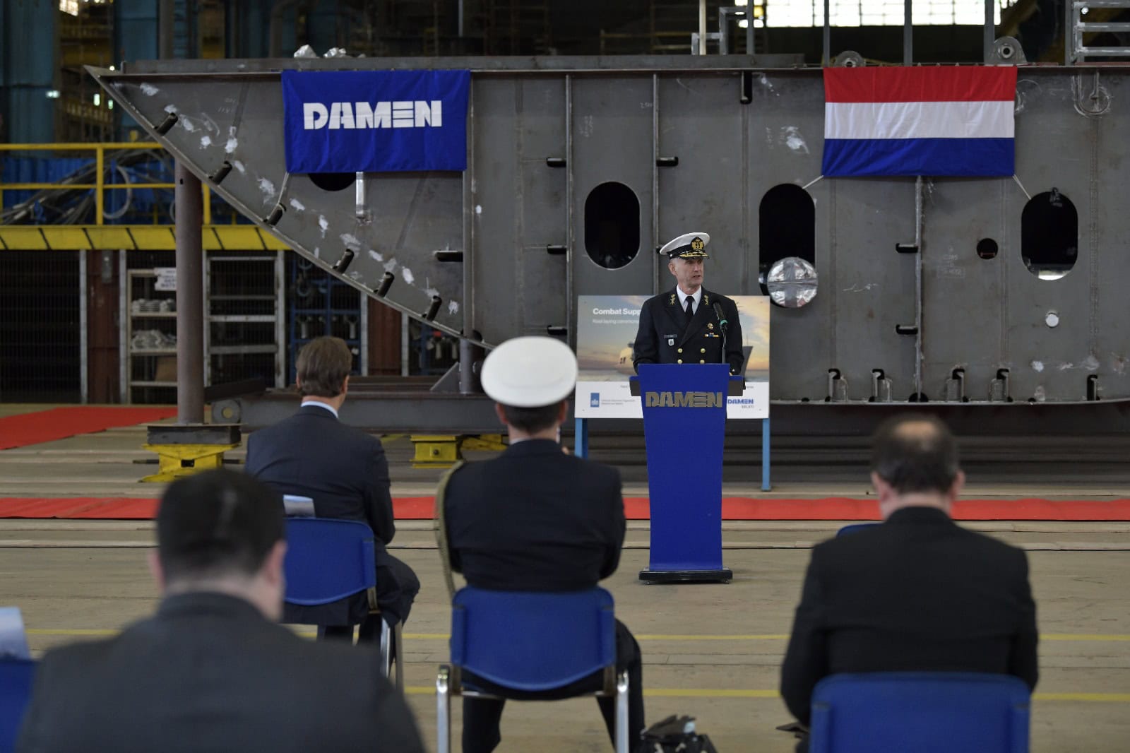 Kiel legging Combat Support Ship Den Helder bij Damen Naval