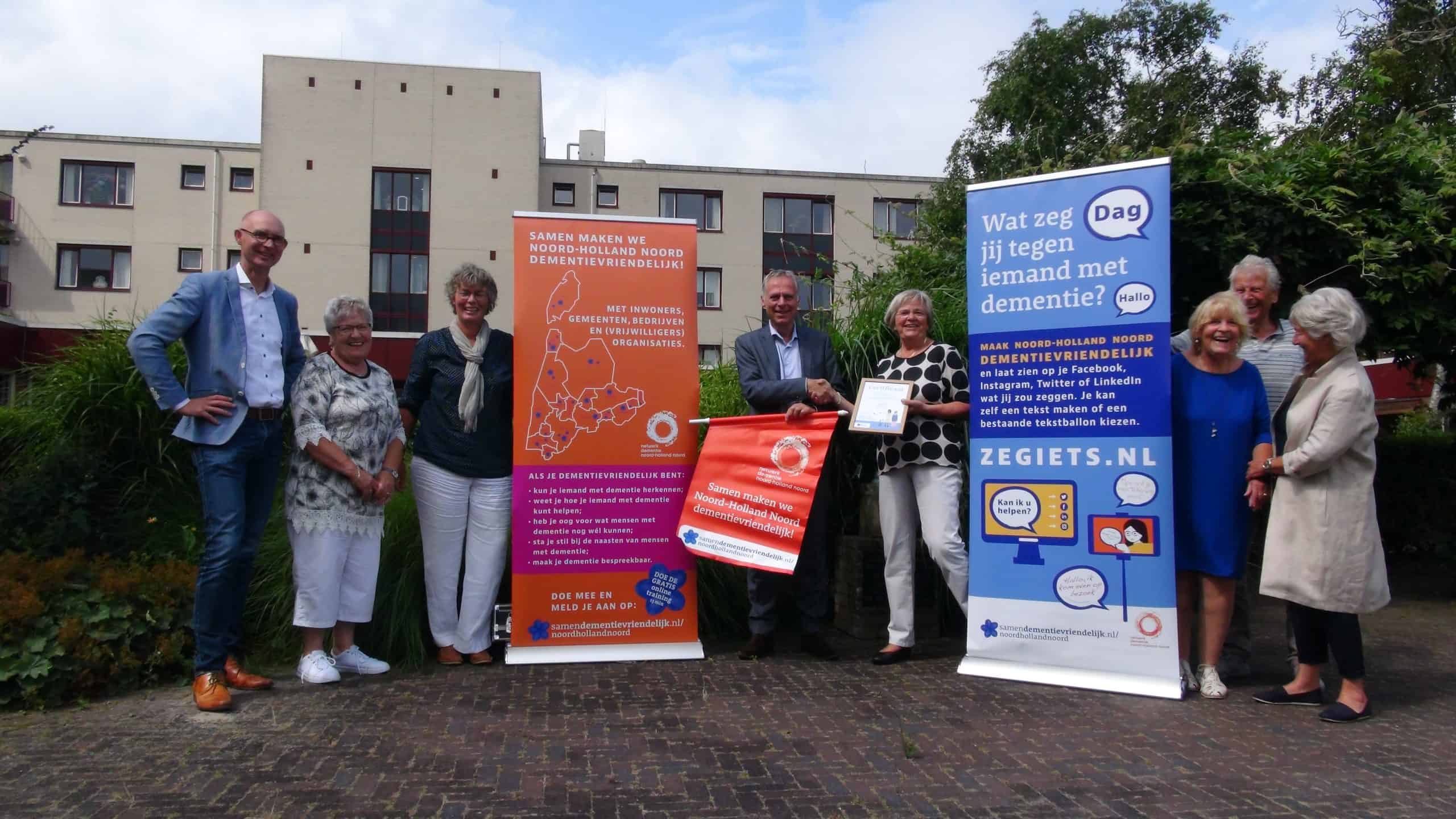 Woonzorggroep Samen ontvangt certificaat dementievriendelijke organisatie
