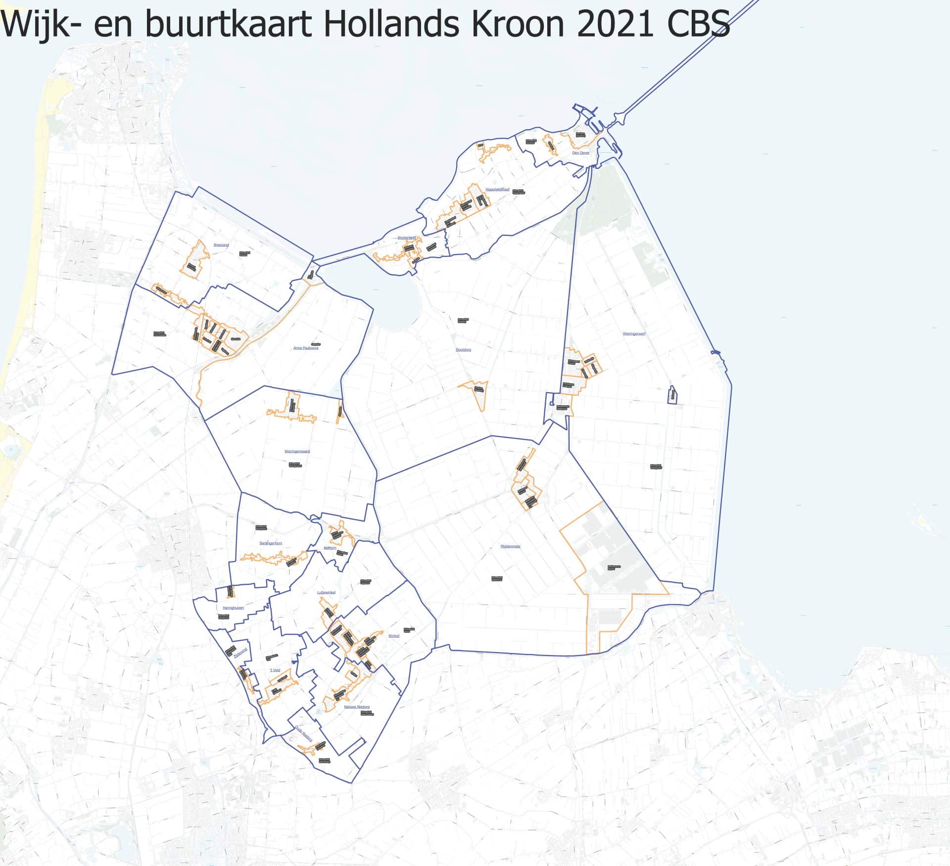Nieuwe wijk- en buurtindeling Hollands Kroon