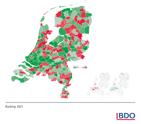 Financiële positie Noordkop gemeenten zakt weg op ranglijst