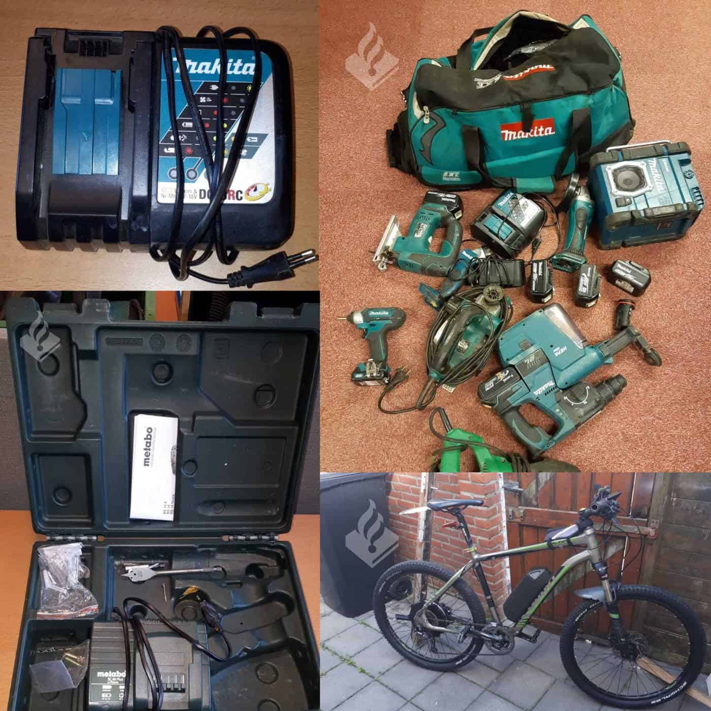 Gestolen gereedschap gevonden bij huiszoeking
