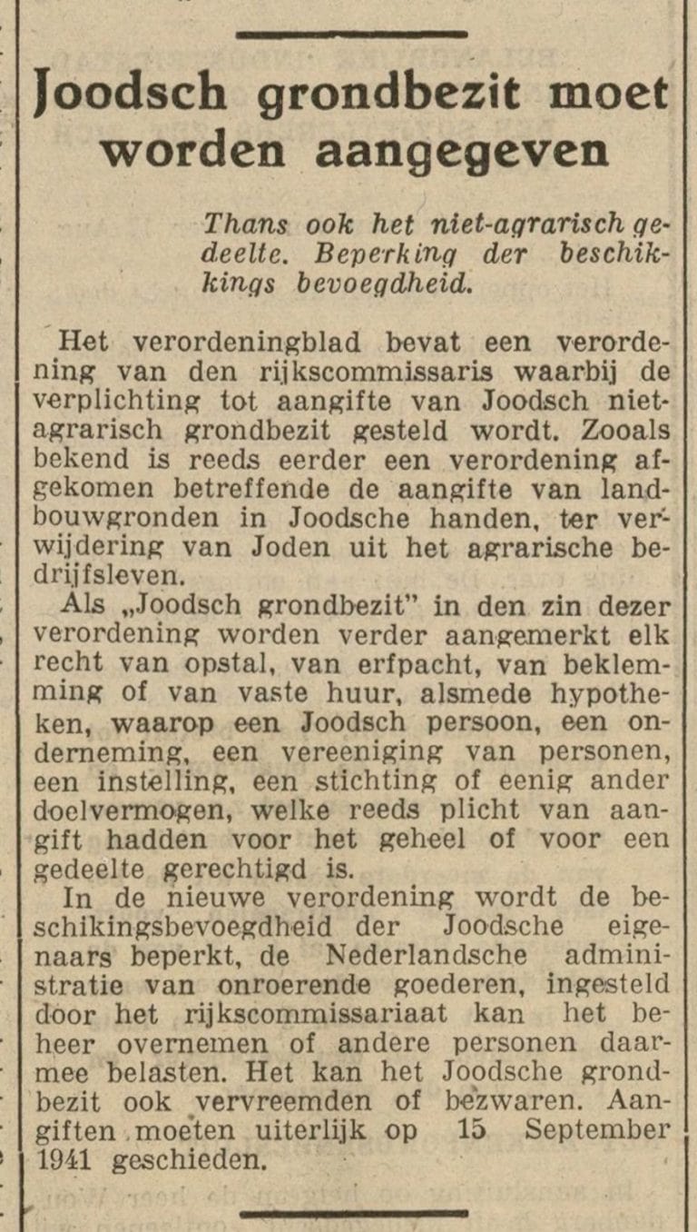 Gemeenten sluiten aan bij onderzoek naar onteigening Joods vastgoed