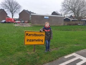 Guus verzamelt kerstbomen