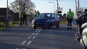 Fietser geschept op kruising