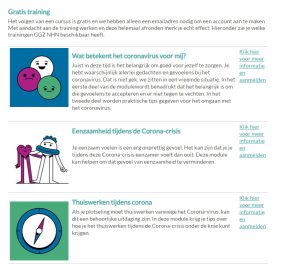 Gratis online zelfhulpmodules ondersteunen in tijden van Corona