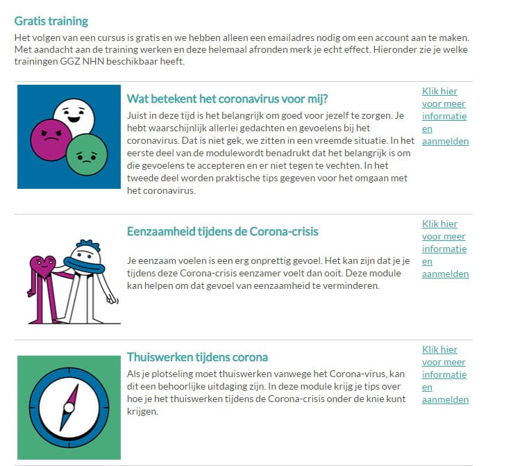 Gratis online zelfhulpmodules ondersteunen in tijden van Corona